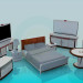 3D Modell Schlafzimmer-Möbel-set - Vorschau