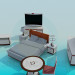 3d модель Комплект меблів для спальної – превью