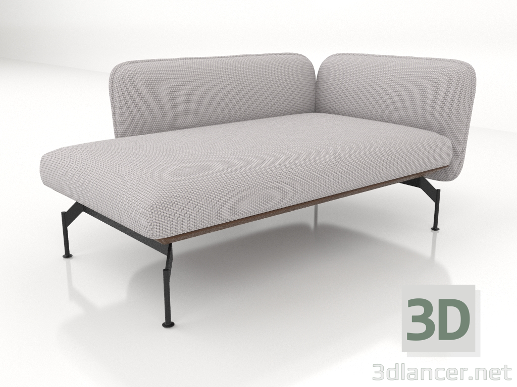 3D Modell Chaiselongue 125 mit Armlehne 110 links (Lederpolsterung außen) - Vorschau
