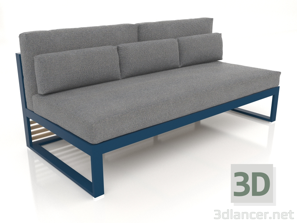 modèle 3D Canapé modulable, section 4, dossier haut (Gris bleu) - preview