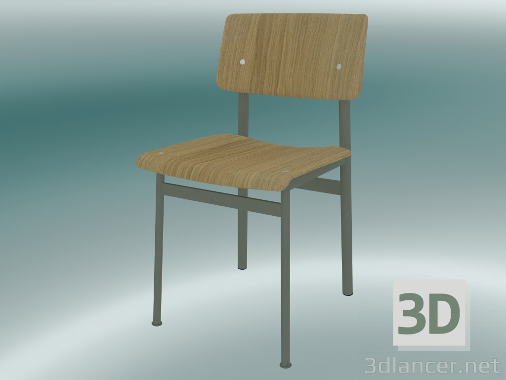 modèle 3D Chaise Loft (Chêne, Vert poussiéreux) - preview
