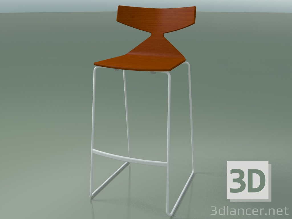 3D modeli İstiflenebilir Bar Taburesi 3704 (Turuncu, V12) - önizleme