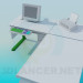 3D Modell Schreiben und Computer-Schreibtisch - Vorschau