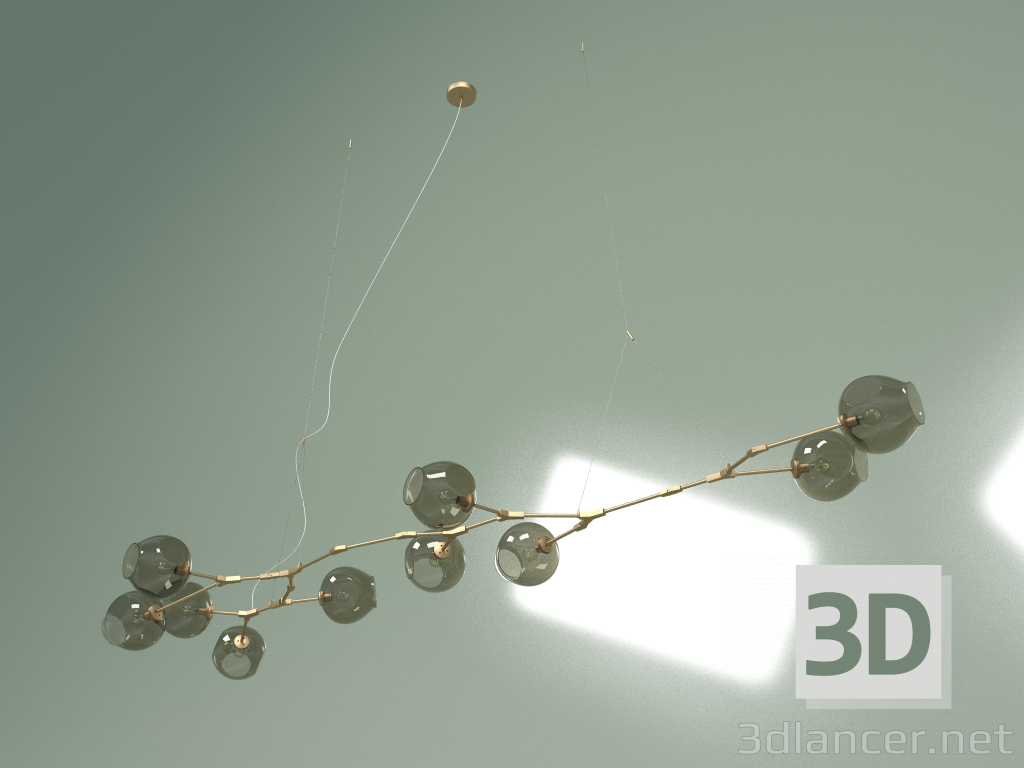 3d model Pendant lamp Branching Bubbles Summer 10 lights (brass, cognac) - preview