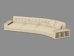 Leather sofa modern Golden Circus (460х167х83)