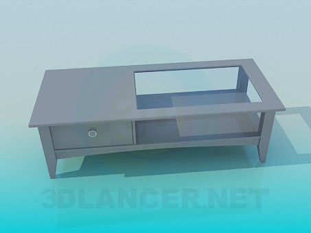 3d модель Журнальный столик с выдвижным ящиком – превью