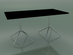 Rectangular table with a double base 5705, 5722 (H 74 - 79x179 cm, Black, LU1)