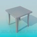 3d model Bench with curved legs - preview