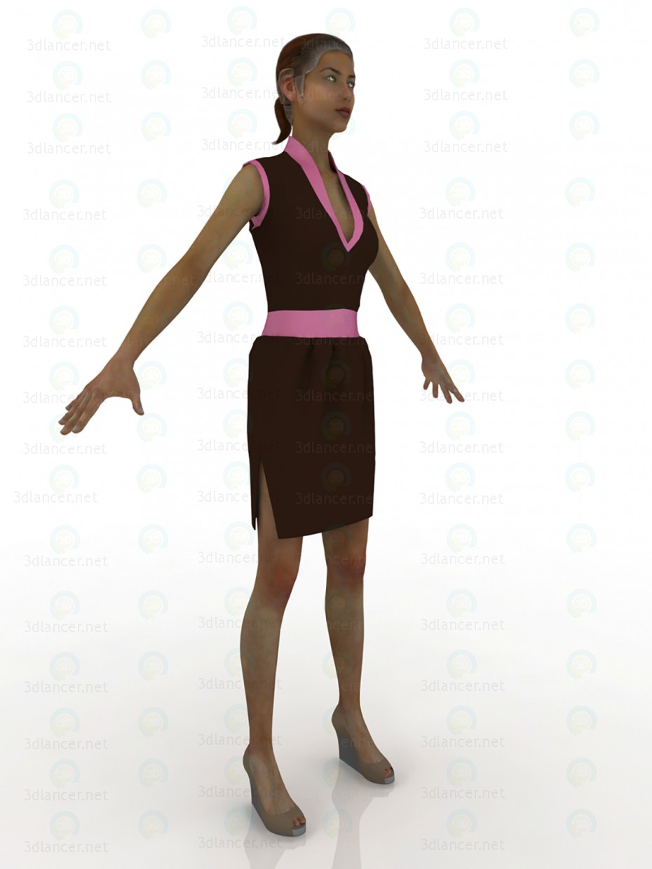 3D modeli Elbise-çikolata Lale pembe - önizleme