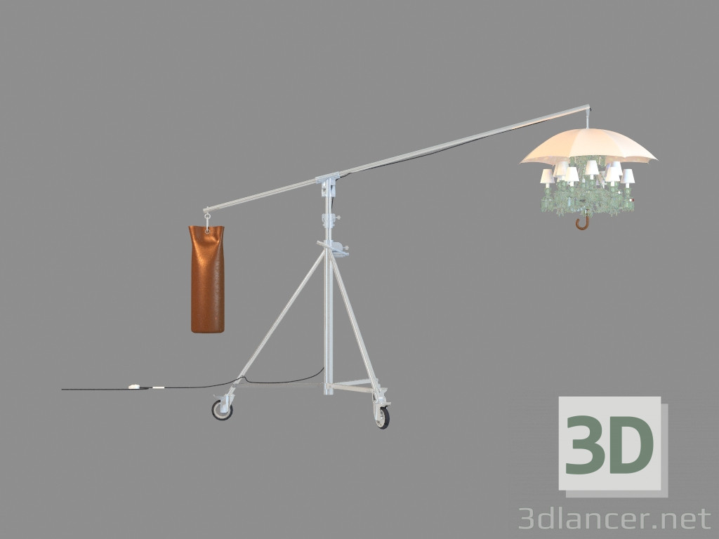 Modelo 3d Торшер Marie Coquine lâmpada de assoalho 12L White lampshade 2 608 062 - preview