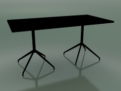Rectangular table with a double base 5705, 5722 (H 74 - 79x179 cm, Black, V39)