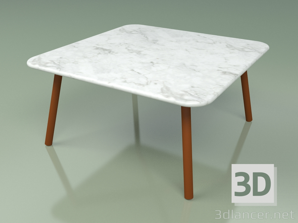3d model Coffee table 011 (Metal Rust, Carrara Marble) - preview