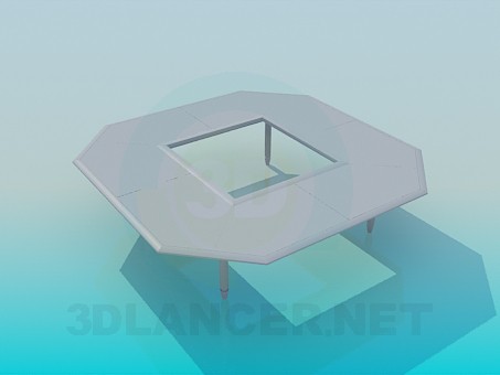 3D Modell Tisch mit einem Loch - Vorschau