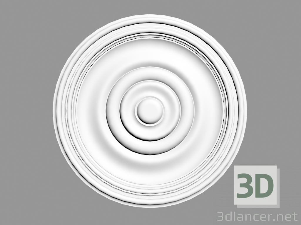 3D Modell Deckenauslass R08 (38 x 38 x 4,2 - Ø 38 cm) - Vorschau