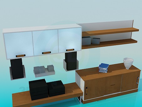 3d модель Набір меблів для вітальні кімнати – превью