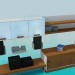 3 डी मॉडल रहने वाले कमरे के लिए फर्नीचर का सेट - पूर्वावलोकन