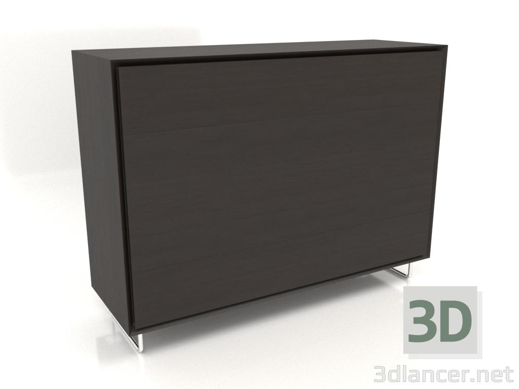 3d model Chest of drawers TM 014 (1200x400x900, wood brown dark) - preview