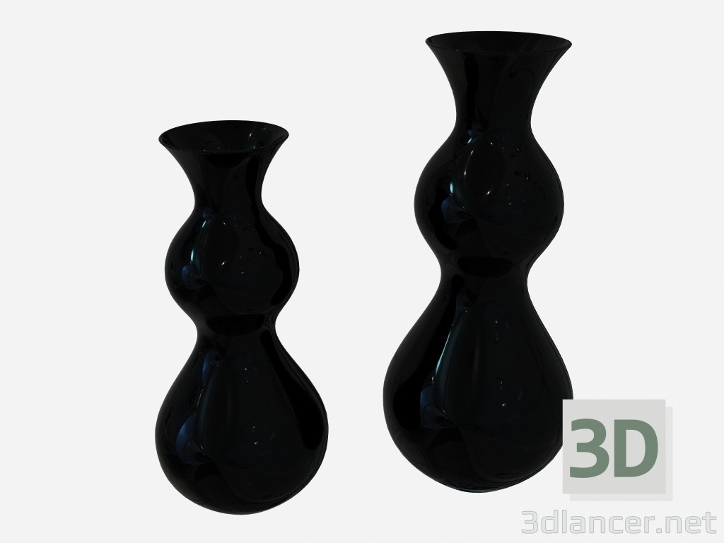 3D Modell Vase im Art-déco-Stil in einer dunklen Performance Vase B (2-teilig) - Vorschau