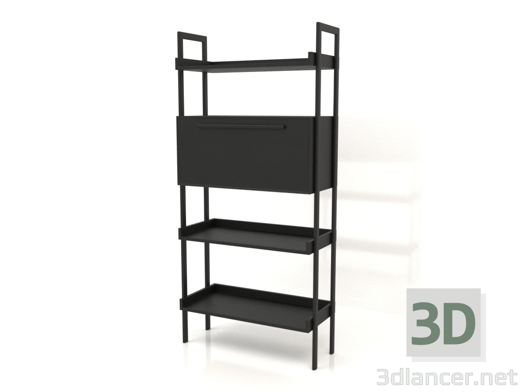 modello 3D Rack ST 03 (con mobile) (900x400x1900, legno nero) - anteprima