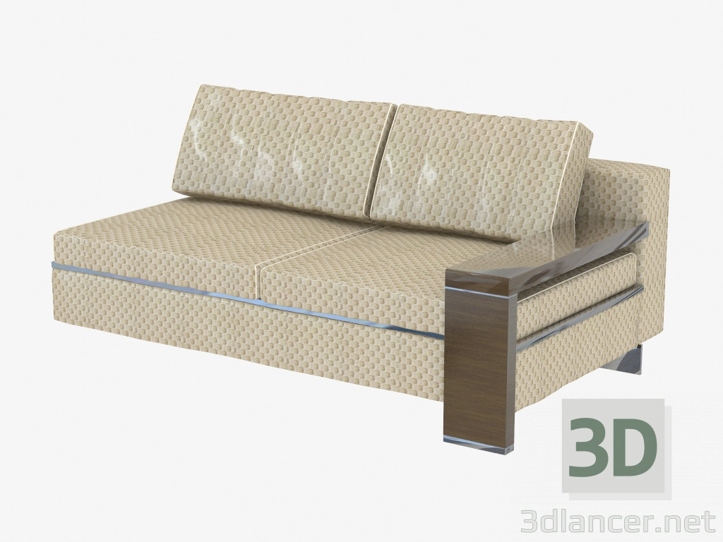 modèle 3D Elément d'un canapé modulaire double - preview