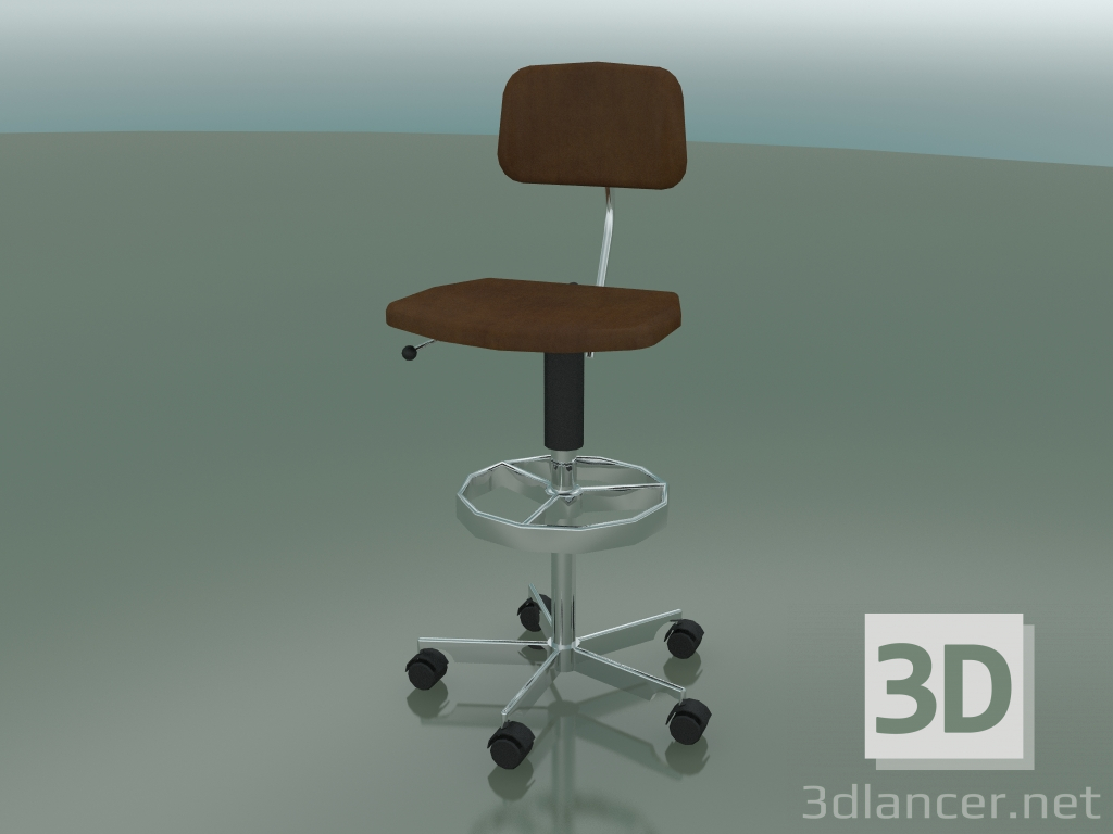 3D modeli Deri Döşemeli Sandalye (2534-D) - önizleme