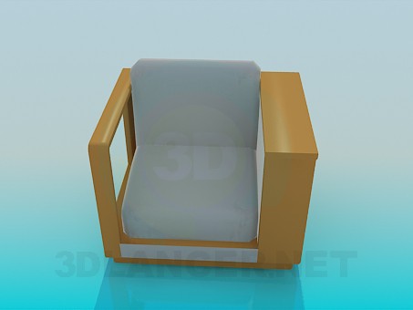 modello 3D Sedia con ripiano - anteprima