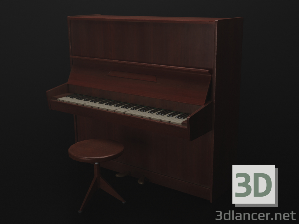 piano soviético 3D modelo Compro - render