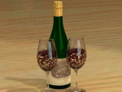 Flasche Wein mit Weingläsern