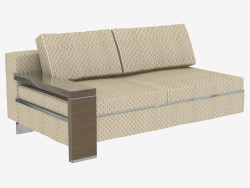 Elemento de sofá modular con respaldo de madera doble