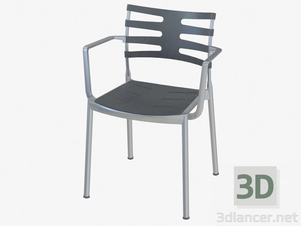 modèle 3D Chaise avec accoudoirs Ice - preview