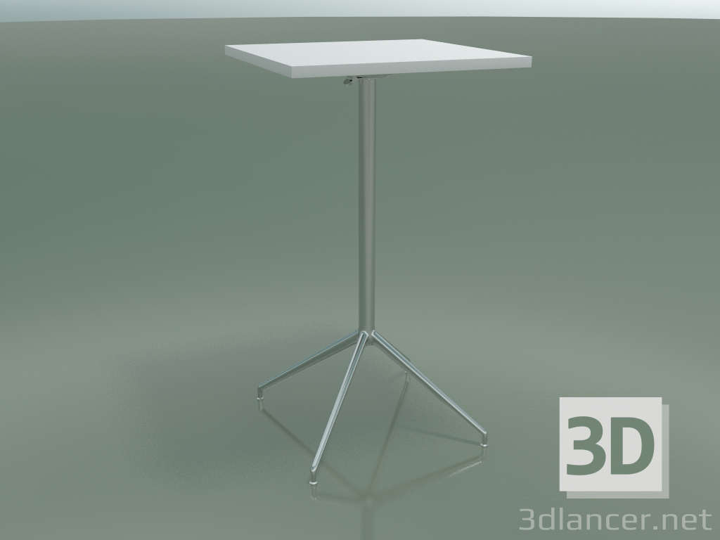 3D Modell Quadratischer Tisch 5713, 5730 (H 105 - 59x59 cm, ausgebreitet, Weiß, LU1) - Vorschau