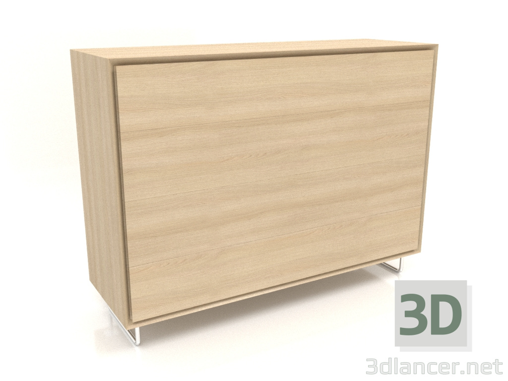 modello 3D Cassettiera TM 014 (1200x400x900, legno bianco) - anteprima