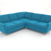 3D modeli Home 3'lü köşe kanepe, kapalı - önizleme