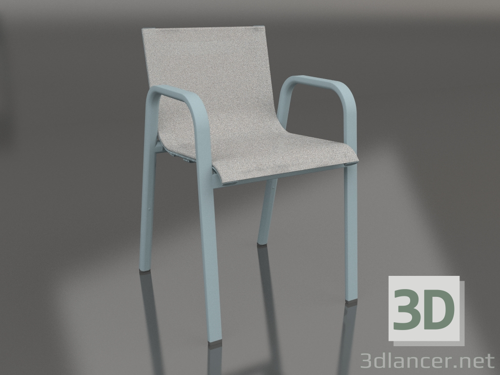 modello 3D Sedia da pranzo (grigio blu) - anteprima