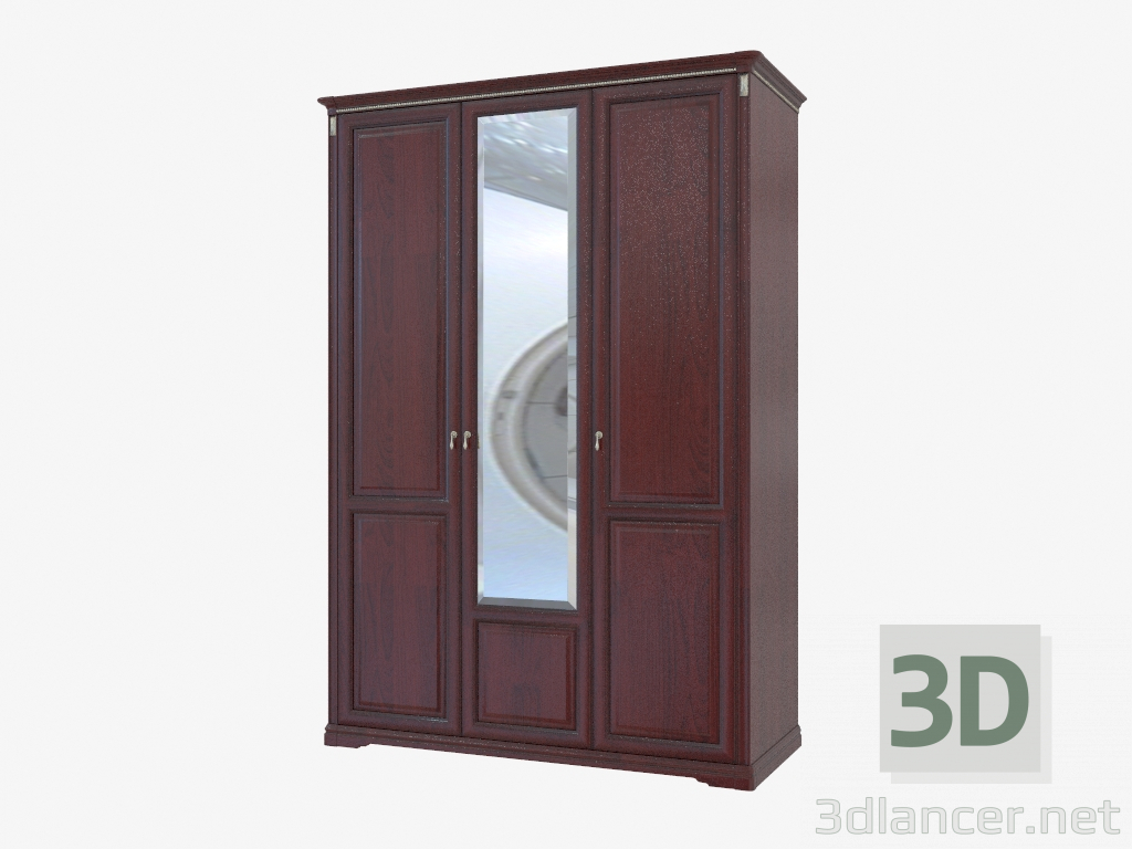 3d модель Шкаф гардеробный 3-х дверный (1644х2336х664) – превью