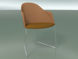 Stuhl 2227 (auf einem Schlitten, CRO, mit einem Kissen, Polypropylen PC00004)