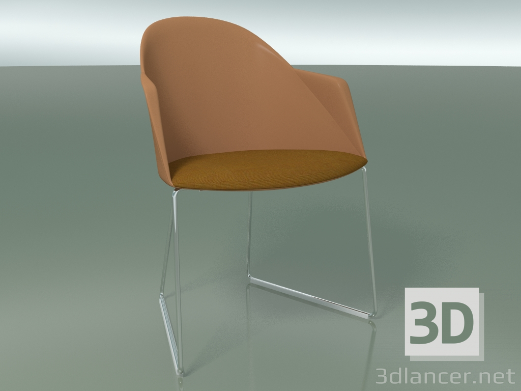 3D modeli Sandalye 2227 (kızakta, CRO, yastıkla birlikte, polipropilen PC00004) - önizleme