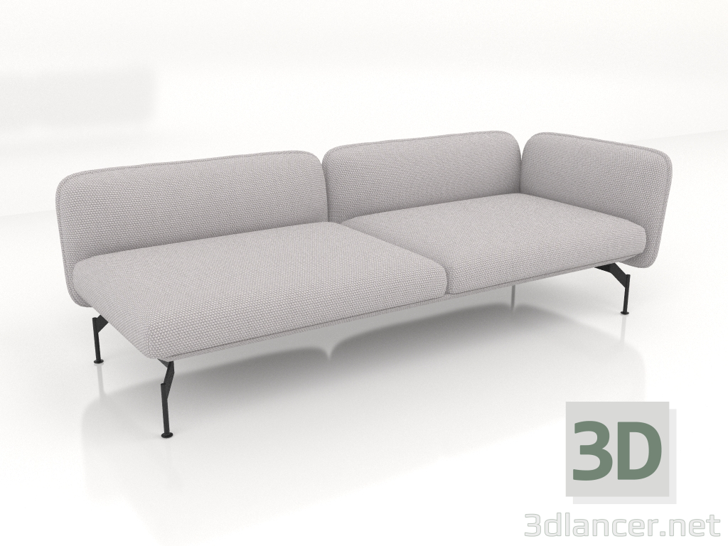 3D modeli Kanepe modülü 2,5 koltuklu, sağda kolçaklı - önizleme