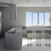 Küche mit Insel, modernen minimalistischen Stil 3D-Modell kaufen - Rendern