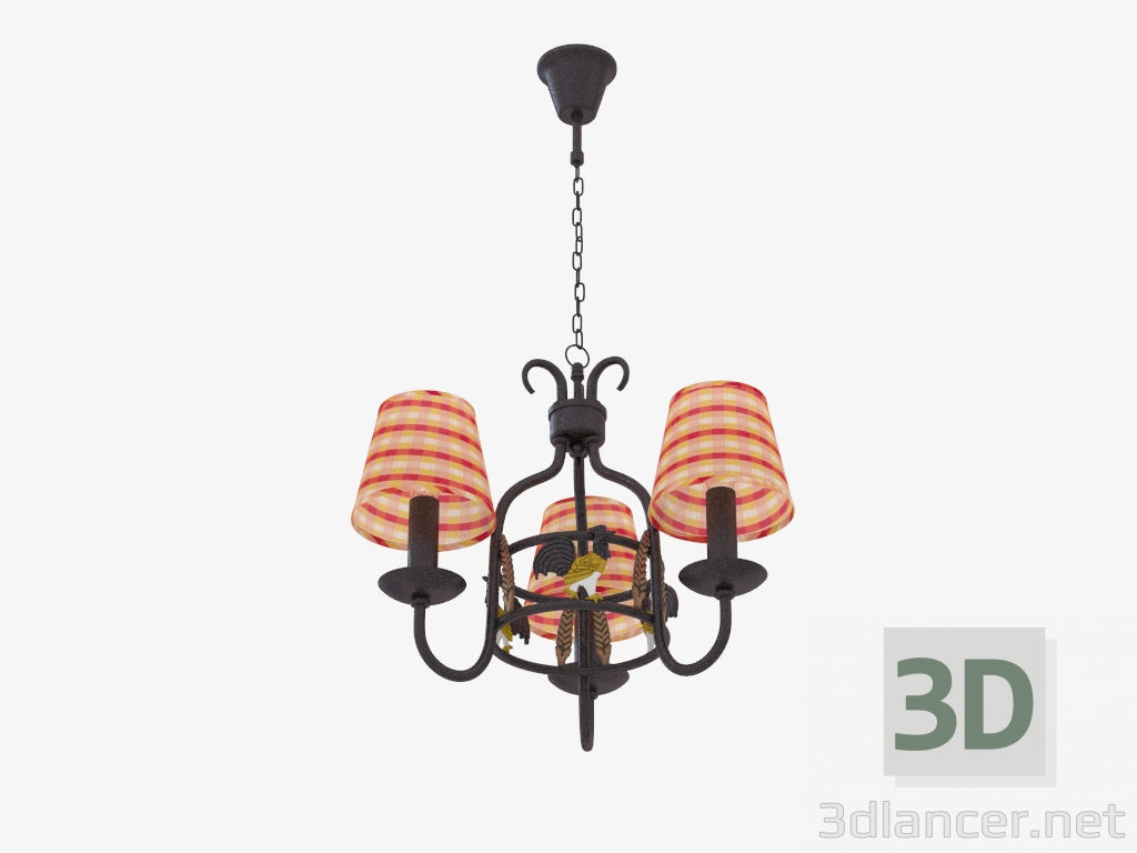 3d model Chandelier with lampshades (S110005 3) - preview