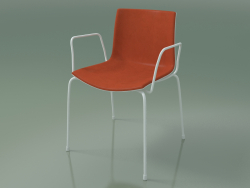 Cadeira 0458 (4 pernas com braços e revestimento frontal, polipropileno PO00101, V12)