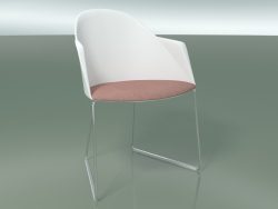 Stuhl 2227 (auf einem Schlitten, CRO, mit einem Kissen, PC00001 Polypropylen)