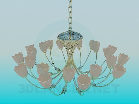 3D Modell Kronleuchter mit Tulpen - Vorschau