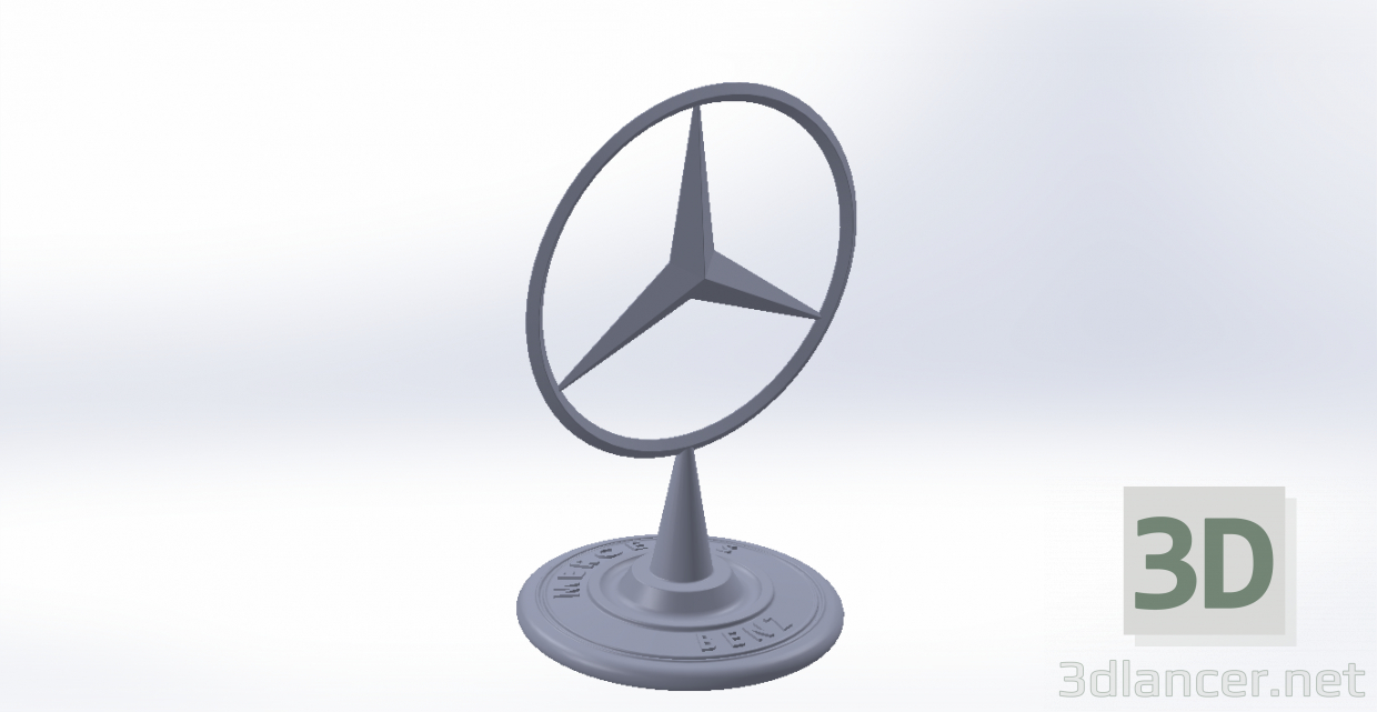 modello 3D Targhetta Mercedes - anteprima