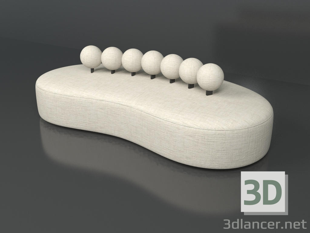 3D modeli Kanepe 34° – 136° ÖNCE ÇİFT - önizleme