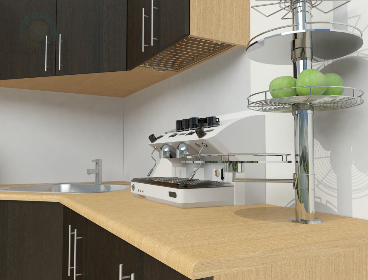 modello 3D Cucina semplice - anteprima