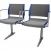 3D Modell Doppelte Sitzbank für Konferenz mit Armlehnen - Vorschau