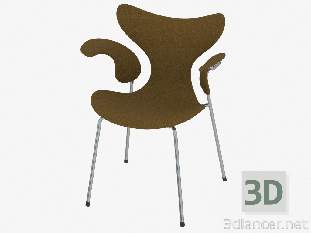 3D modeli Tekstil döşemeli sandalye Lily (yeşil) - önizleme