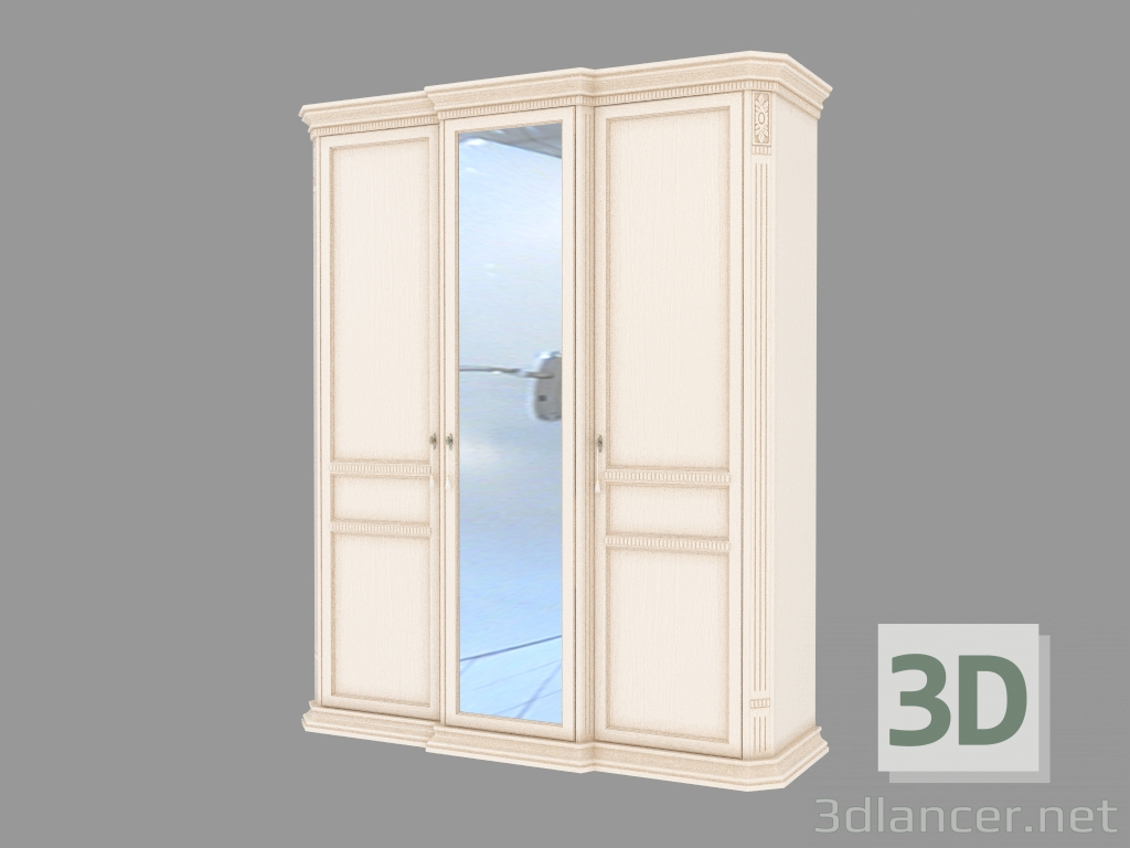 3D modeli Aynalı 3 kapılı gardırop (1926x2337x644) - önizleme