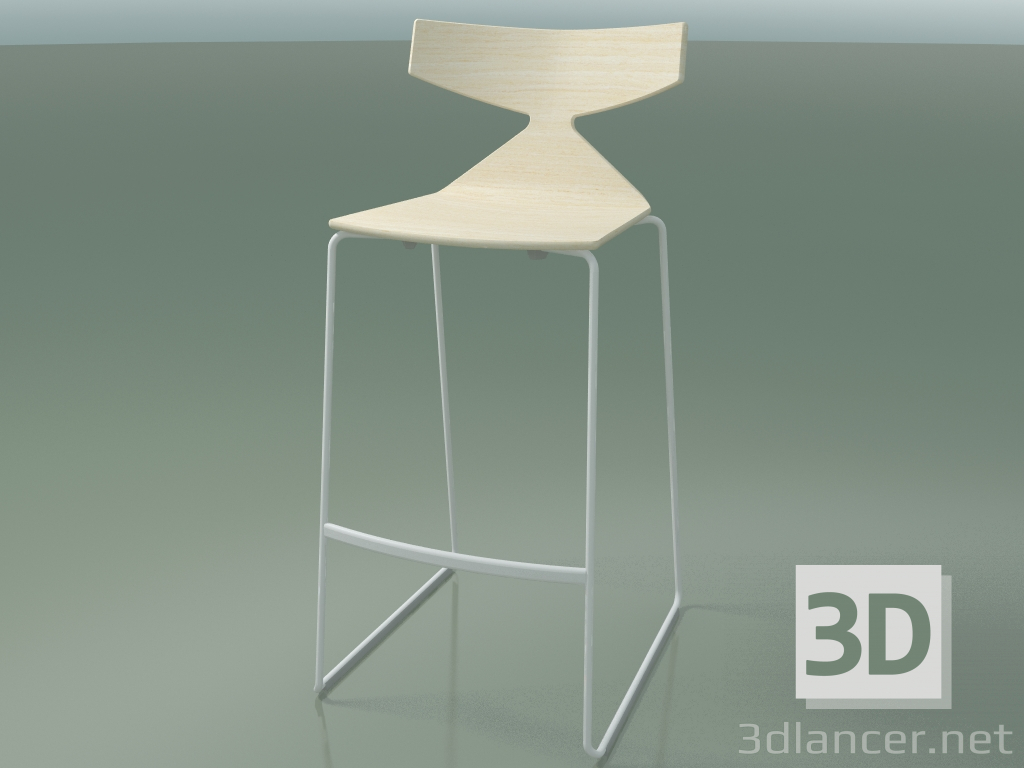 3D modeli İstiflenebilir Bar Taburesi 3704 (Beyaz, V12) - önizleme